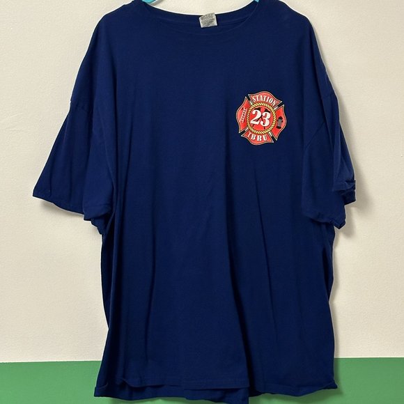 TBRU Station 23 T-Shirt, Size XXXL, Dark blue tee with small pocket graphic - Picture 1 of 5